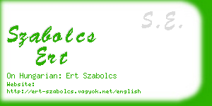 szabolcs ert business card